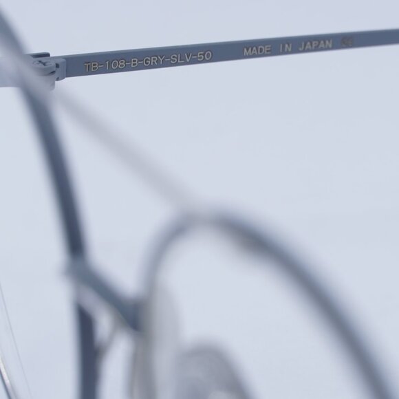 Thom Browne TB108 BGRYSLV50 Eyeglasses Grey/Silver 50mm Round Frame - Picture 8 of 10